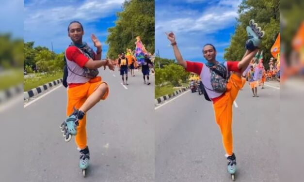 सावन में भगवान भोलेनाथ के दर्शन के लिए अपनाया अनोखा तरीका, स्केटिंग शूज पहन डांस करते हुए जाते कांवड़िये का वीडियो वायरल