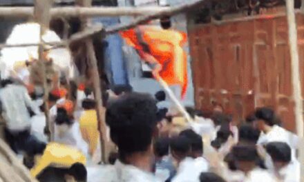 शाहपुरा में जुलूस पर पथराव, भगदड़ मची:बाजार बंद, पुलिस फोर्स तैनात, हालात नियंत्रण में; धरने पर बैठ