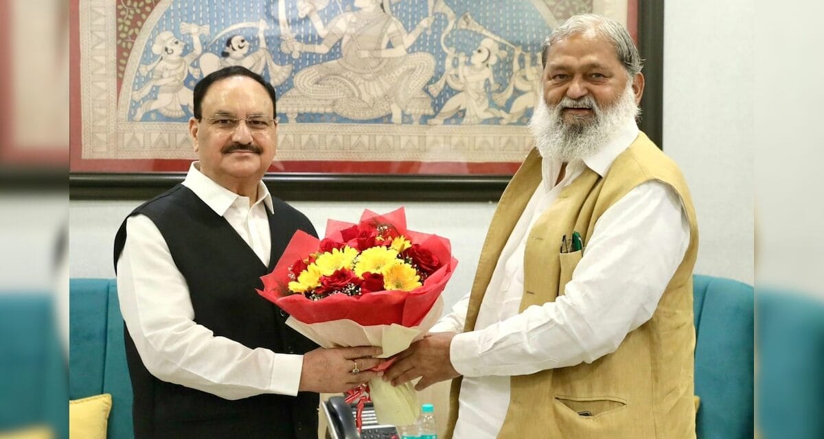 अनिल विज ने की जेपी नड्डा से मुलाकात, हरियाणा में सियासी हलचल तेज