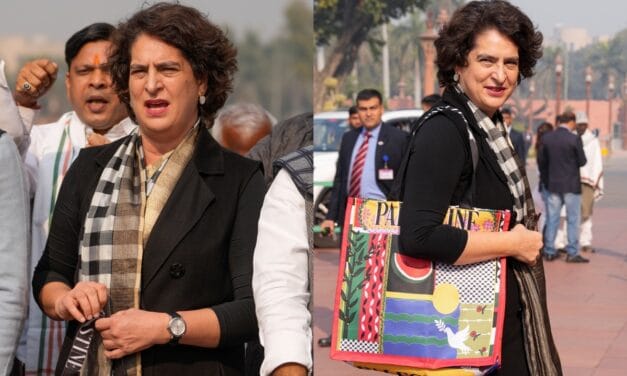 संसद में फिलिस्तीन लिखा बैग लेकर पहुंचीं प्रियंका गांधी, विरोधियों से बोलीं