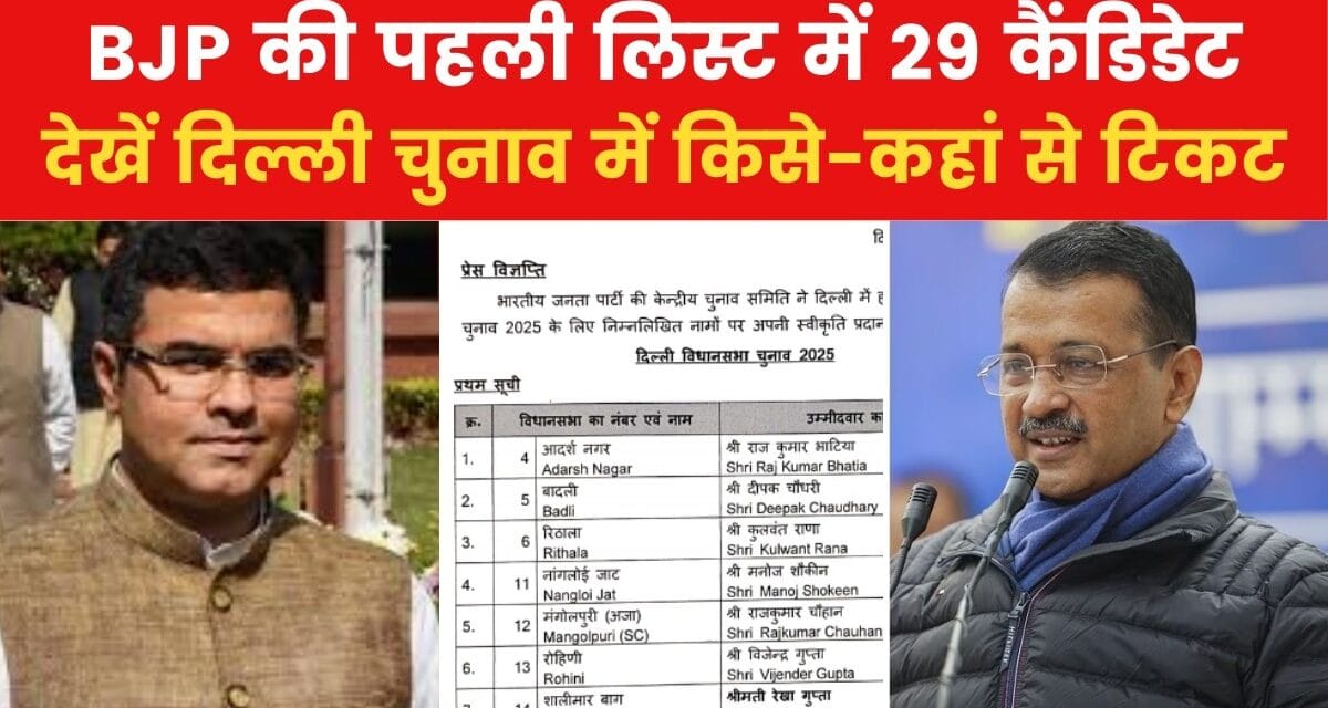 दिल्ली चुनाव के लिए BJP ने जारी की पहली लिस्ट, देखें केजरीवाल के खिलाफ किसे टिकट