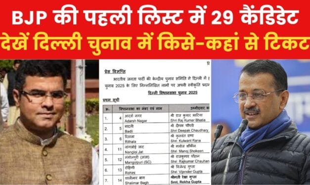 दिल्ली चुनाव के लिए BJP ने जारी की पहली लिस्ट, देखें केजरीवाल के खिलाफ किसे टिकट