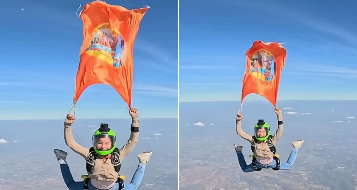 महिला स्काईडाइवर ने बैंकॉक में 13 हजार फीट ऊपर लहराया महाकुंभ का ध्वज, लोगों ने कहा