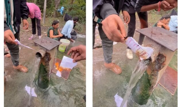 बंद पड़ा हैंडपंप पानी के साथ उगल रहा आग, देख लोगों के उड़े होश, वीडियो ने मचाया तहलका
