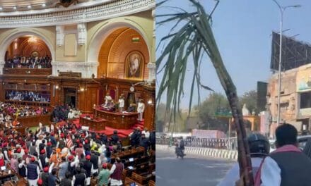 UP Budget Session Live: विधानसभा में आज भी हंगामे के आसार, गन्ना लेकर पहुंचे सपा विधायक