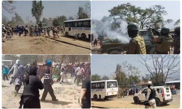 मणिपुर में 22 महीने बाद खुले थे रास्ते, कुछ ही घंटों में बढ़ गया बवाल, दागने पड़े आंसू गैस के गोले