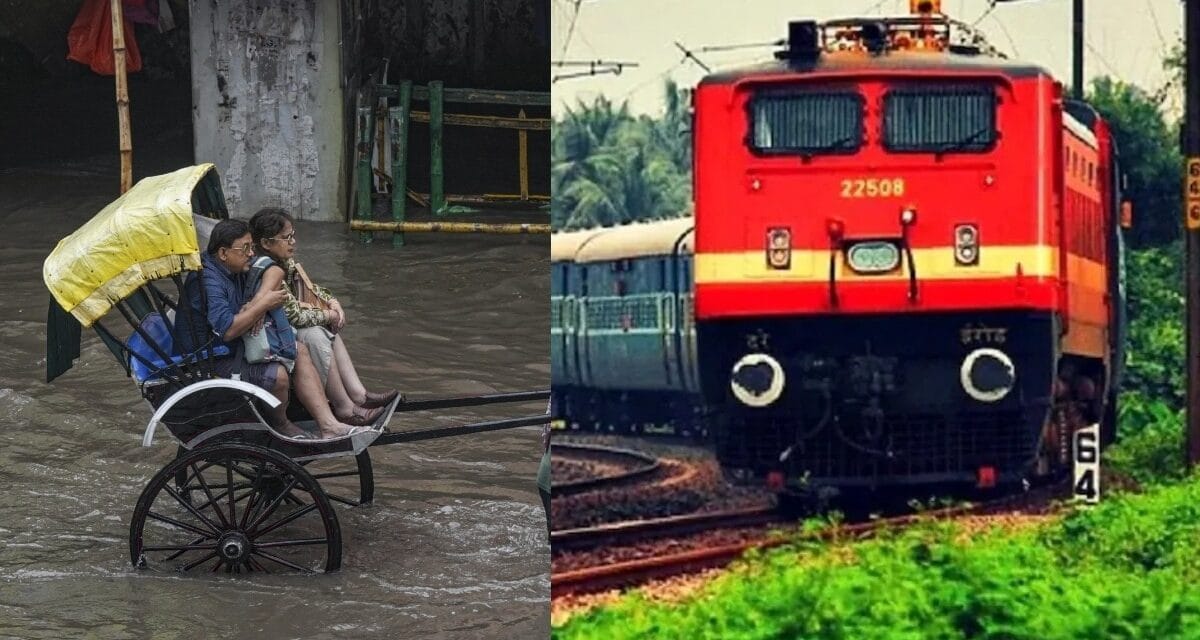 कोलकाता में बारिश से बुरा हाल, रेलवे ने कई ट्रेनों को किया रद्द, कई का समय बदला