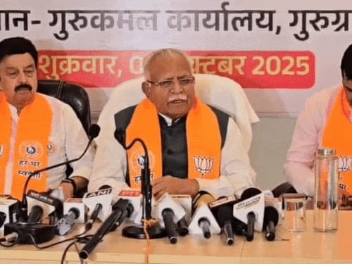 गुरुग्राम में कांग्रेस प्रदेशाध्यक्ष पर खट्टर का तंज:बोले-सिर मुंडाते ही ओले पड़ गए, नया अध्यक्ष
