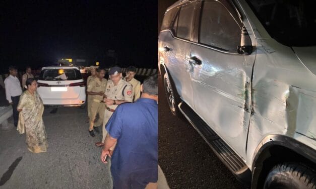 यूपी की कैबिनेट मंत्री बेबी रानी मौर्य बाल-बाल बचीं, ट्रक से टकराई फॉरच्यूनर