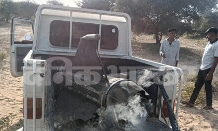जैसलमेर में सेना की मिसाइल टारगेट से चूकी:गांव से 500 मीटर पहले गिरी, तेज धमाके से दहशत; सैन्य अभ्यास