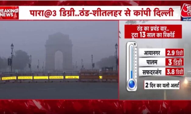 दिल्ली में अभी और कपकपाएगी ठंड, 13 सालों का टूटा रिकॉर्ड, 3 डिग्री पहुंचा पारा
