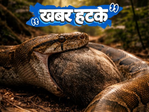 खबर हटके-अजगर के खून से घटेगा मोटापा:पति ने बर्तन नहीं धोया, पत्नी ने पुलिस बुलाई; गर्लफ्रेंड को स्कूल ले जाने के लिए बस चोरी