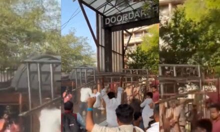 DD न्यूज़ दफ्तर के बाहर NSUI का प्रोटेस्ट, राहुल पर टिप्पणी को लेकर भड़के कार्यकर्ता
