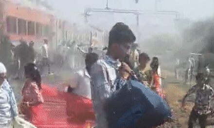 रणथंभौर एक्सप्रेस के पहियों से धुआं निकला:रतलाम में यात्री दूसरे ट्रैक पर कूदे; मुरैना में ऐसे ही हादसे में 4 की मौत हुई थी