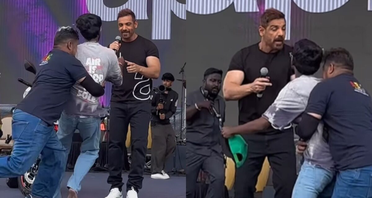 चकमा देकर जॉन से मिलने पहुंचा फैन, बॉडीगार्ड ने पकड़ा