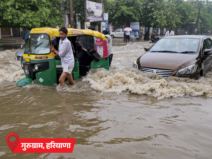 उत्तराखंड में 6 नदियां उफान पर, 132 सड़कें बंद:हरिद्वार में घाट डूबे; यूपी में 30 गांवों में बाढ़, दिल्ली में नाले में बहा युवक