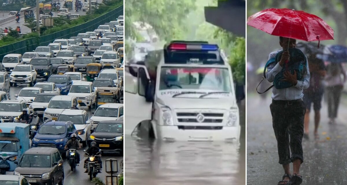 सड़कें डूबीं, एम्बुलेंस फंसी, रेंगती गाड़ियां… दिल्ली से नोएडा, गुरुग्राम तक बारिश से हाहाकार