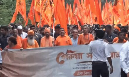 शुभेंदु अधिकारी ने जादवपुर-यूनिवर्सिटी के पास भगवा सम्मान यात्रा निकाली:कहा