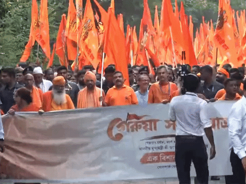शुभेंदु अधिकारी ने जादवपुर-यूनिवर्सिटी के पास भगवा सम्मान यात्रा निकाली:कहा