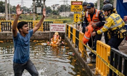 जोगेश्वरी के विसर्जन कुंड में फैला करंट, युवक की मौत:लालबाग इलाके में भी गणेश पंडाल के पास करंट से बच्ची-महिला की मौत हुई थी