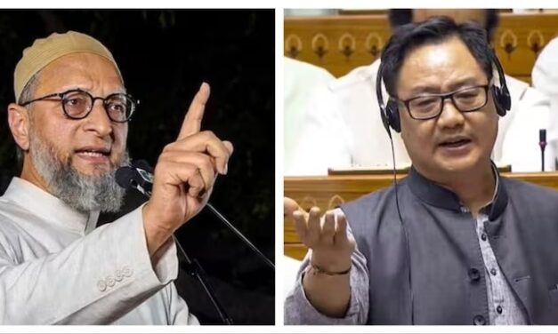 'साफ है कि एंटी-इंडिया गैंग कौन है', किरेन रिजिजू ने की ओवैसी की तारीफ